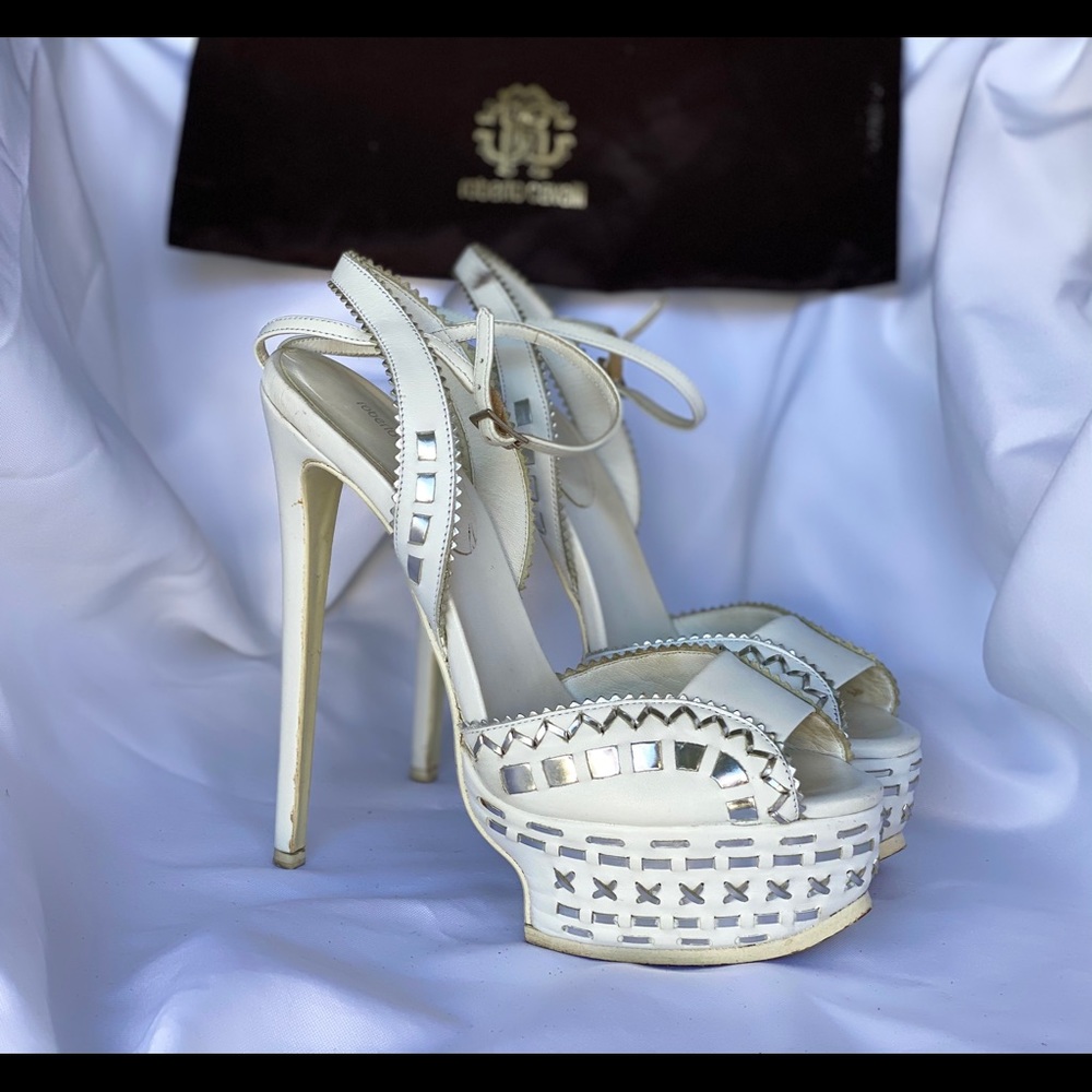 ankle strap white platforms